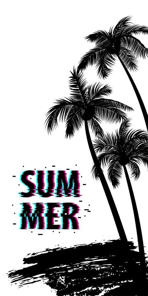 Sommerzeit Palme Banner Poster vektor