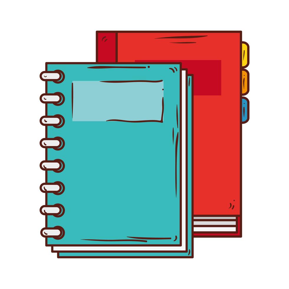 Notizbuchversorgungsschule mit Tagebuchplaner auf weißem Hintergrund vektor