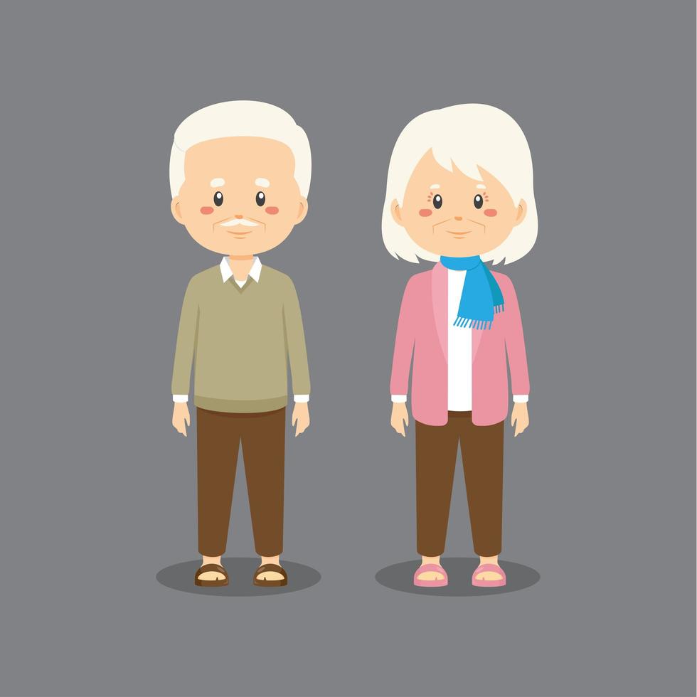 äldre par karaktär vektor
