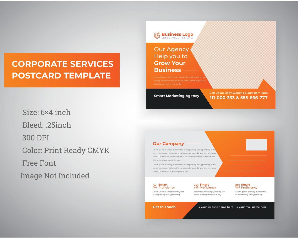 Corporate Marketing Material Design Postkarte vektor