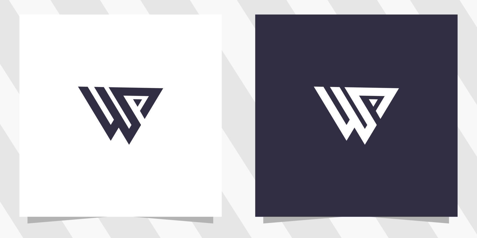 brev wp pw logotyp design vektor