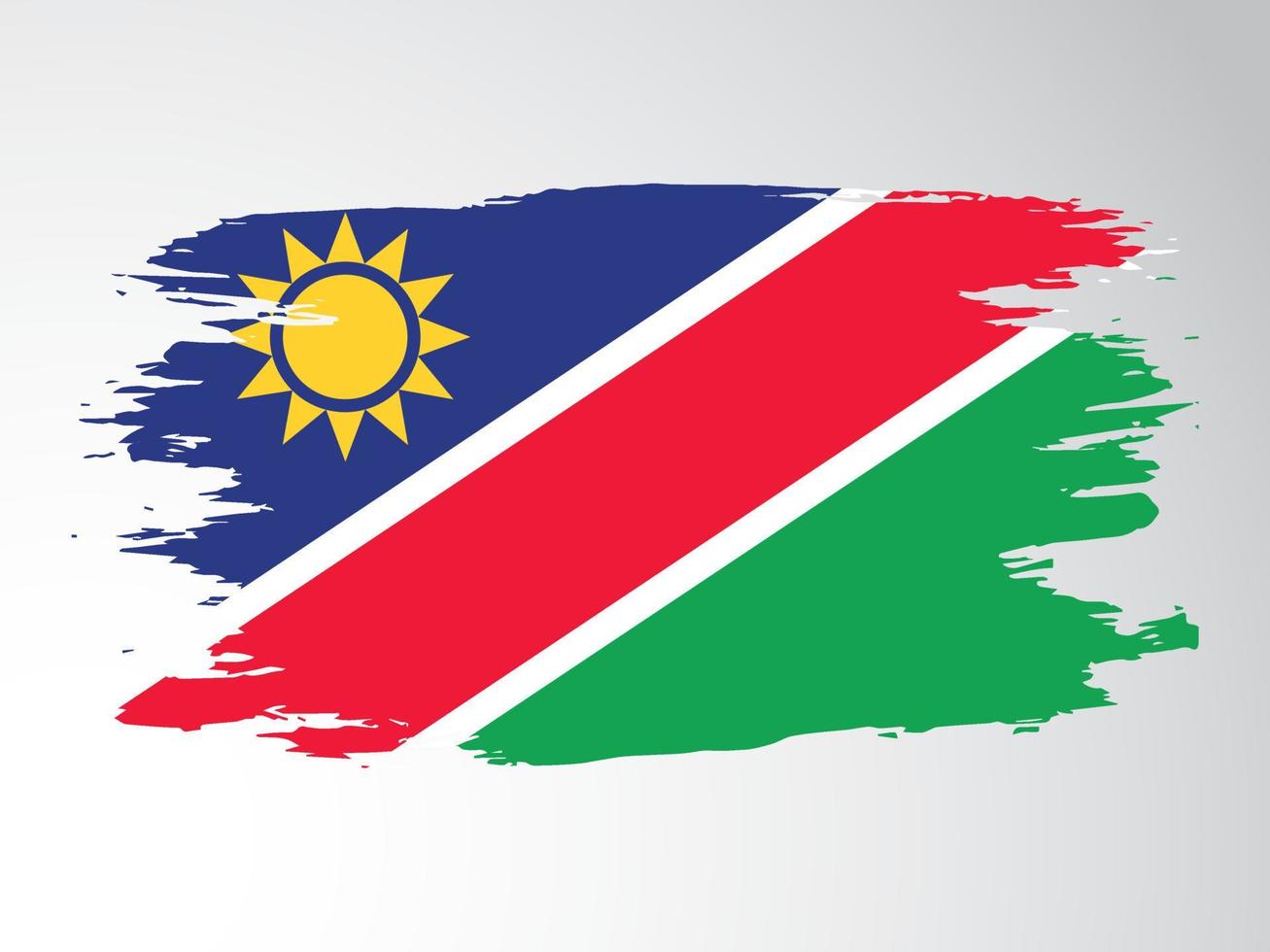 Flagge Namibias mit einem Pinsel gemalt vektor