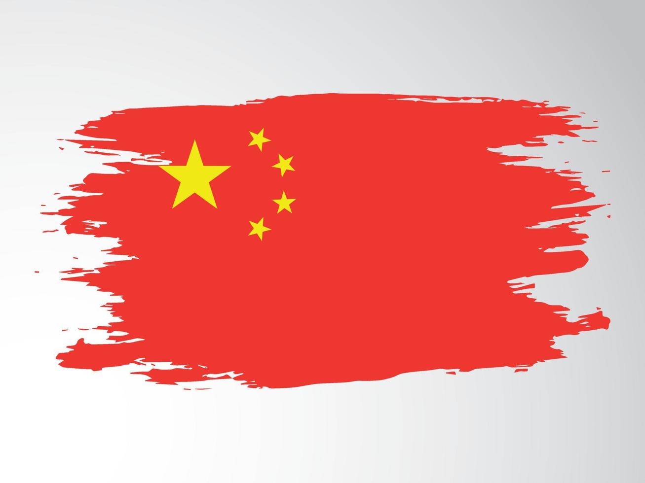 China-Flagge mit einem Pinsel gemalt vektor
