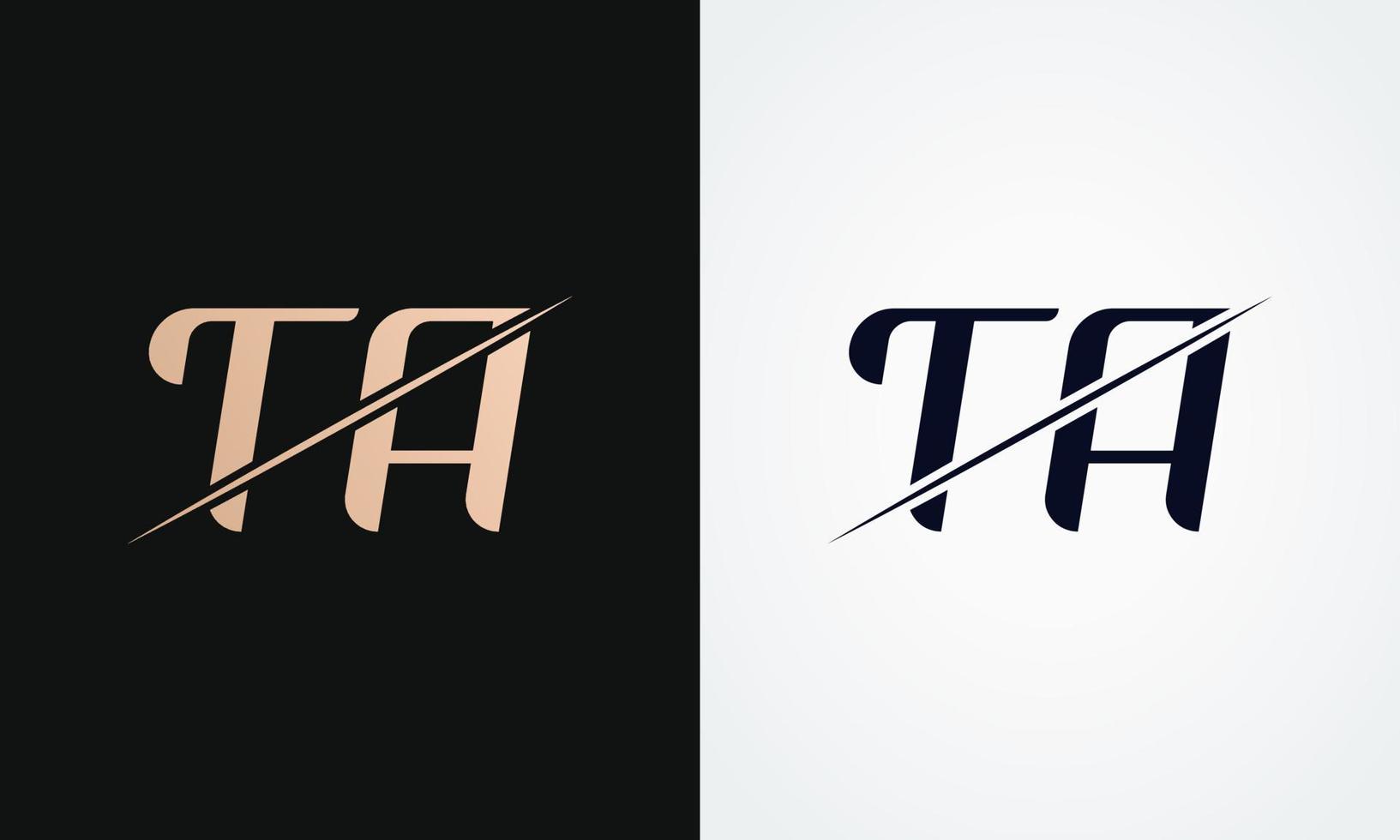 ta brev logotyp design vektor mall. guld och svart brev ta logotyp design