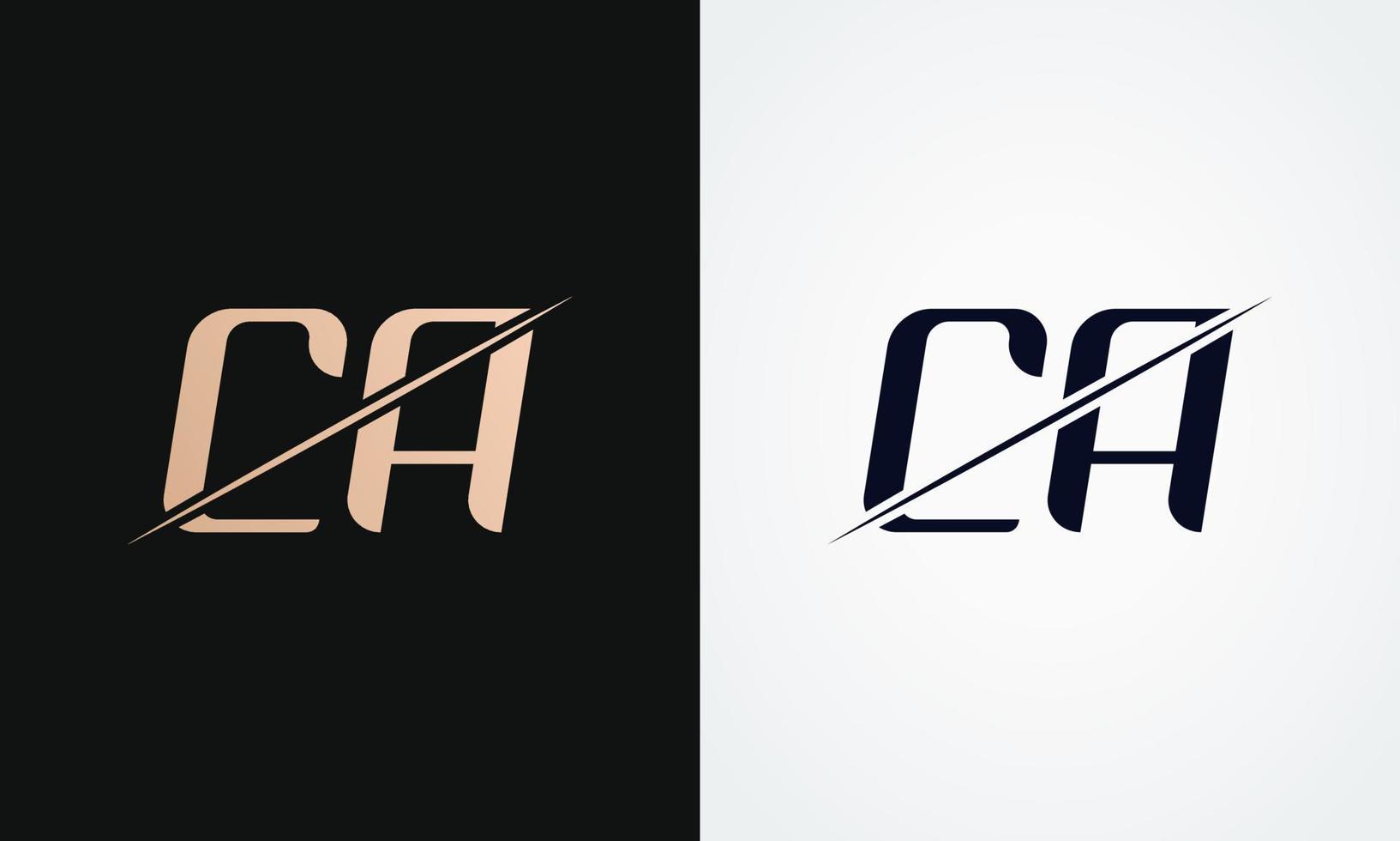 ca Brief Logo Design Vektorvorlage. gold und schwarzer buchstabe ca logo design vektor