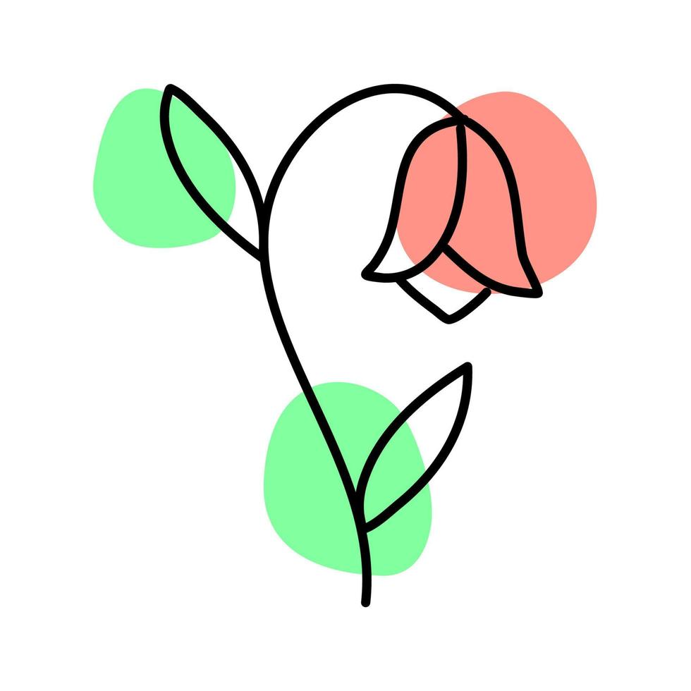 minimalistisk blomma illustration. växt blommig och blad. natur blomma. blommig. vektor