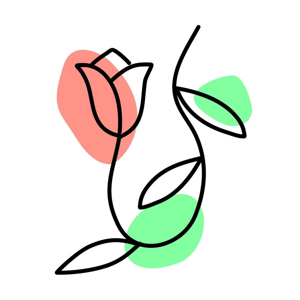 minimalistische blumenillustration. Pflanze Blumen und Blätter. Natur Blume. Blumen. vektor