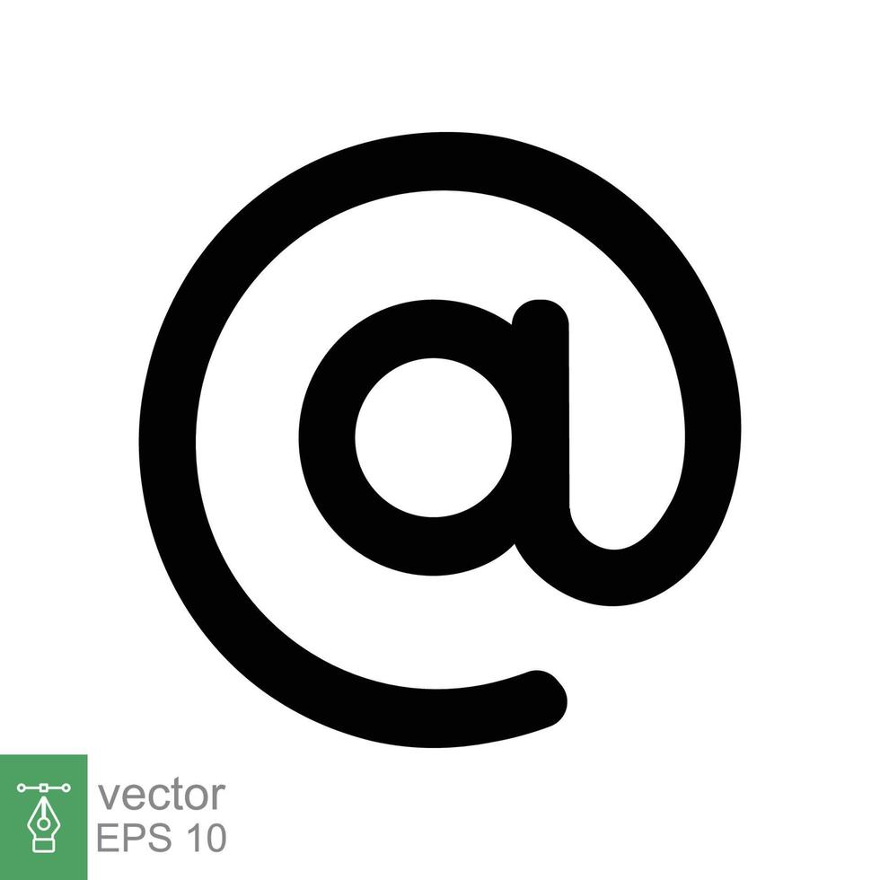 Arroba-Schild-Symbol. einfach im Zeichendesign. flache Art des E-Mail-Adresssymbolkonzepts. Vektorillustrations-Designsammlung lokalisiert auf weißem Hintergrund. Folge 10. vektor