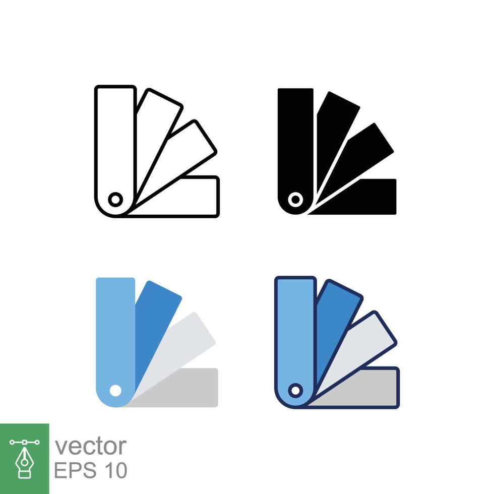 Färg palett ikon i annorlunda stil. färgad och svart Färg Diagram vektor ikoner designad i fylld översikt, linje, glyf och fast stil. vektor illustration isolerat på vit bakgrund. eps 10.