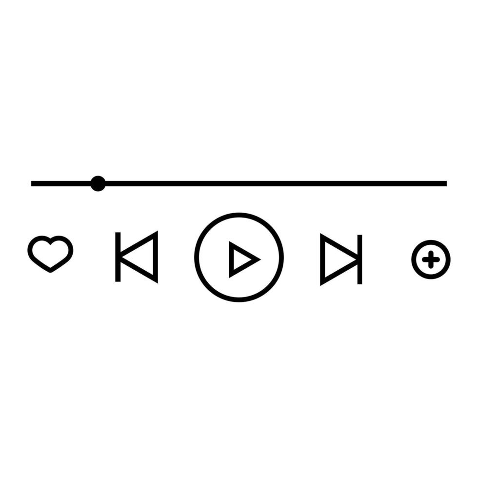 Musik-Player-Vektorsymbol. audio-steuertasten illustration zeichen ur symbol. vektor