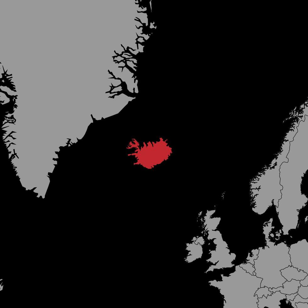 Pin-Karte mit Island-Flagge auf der Weltkarte. Vektor-Illustration. vektor