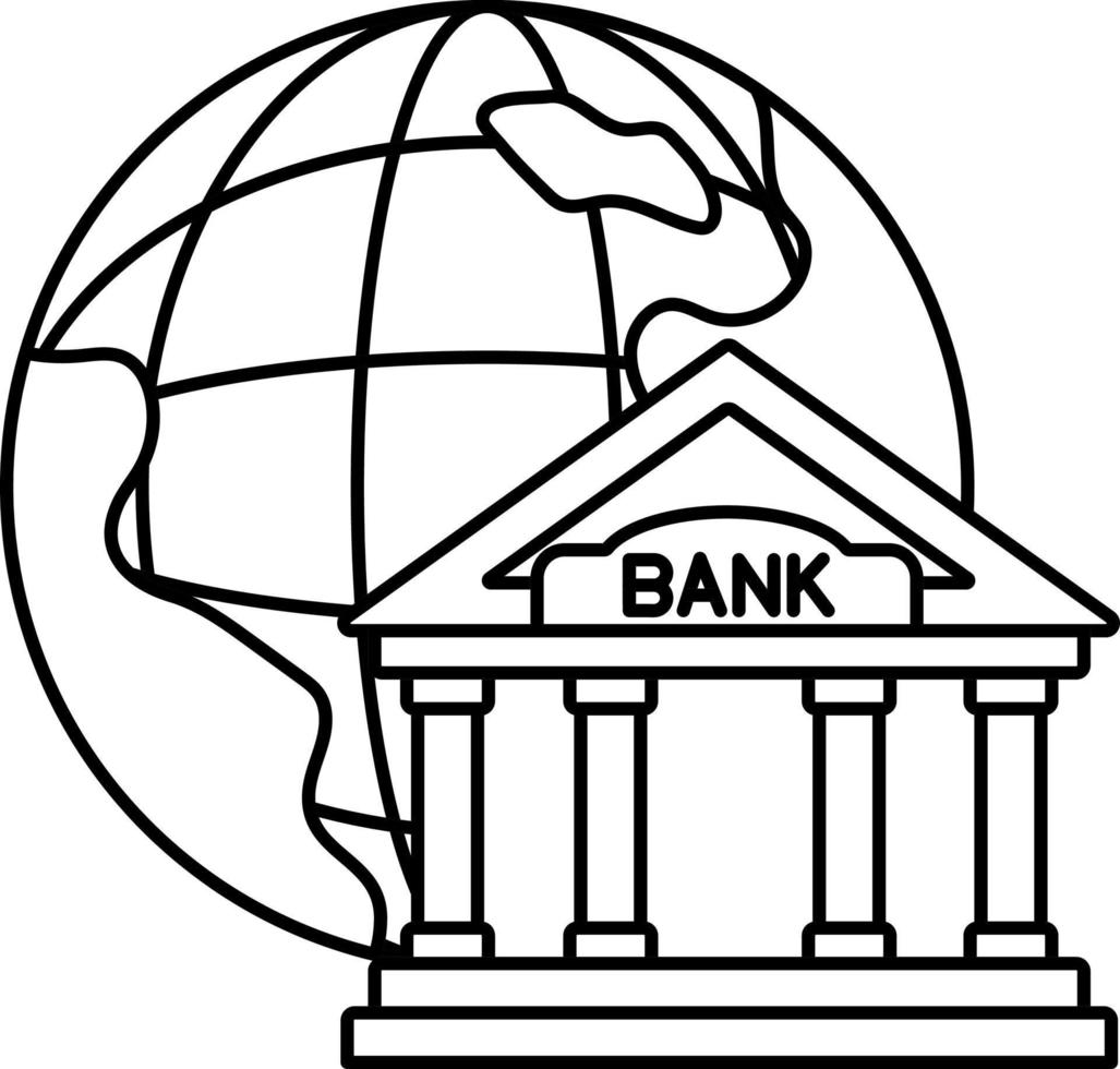 internationell Bank global finansiell investering företag betalning värld linje vektor