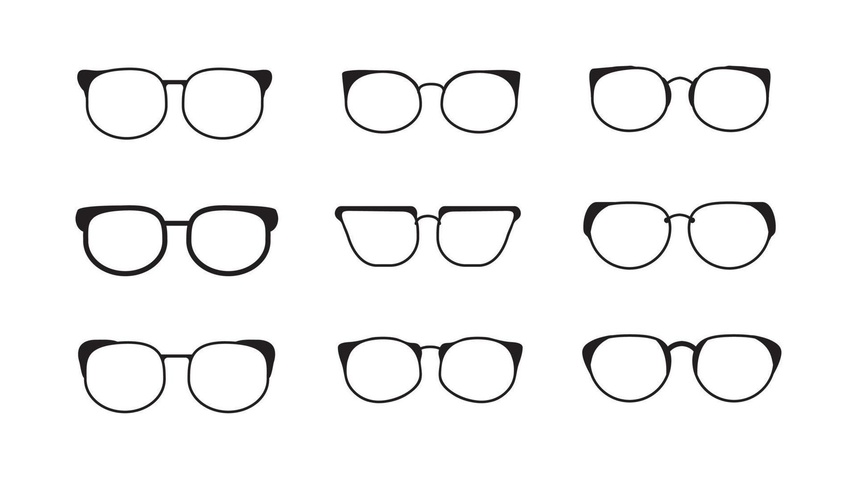 svart och vit vektor illustration av öga glasögon