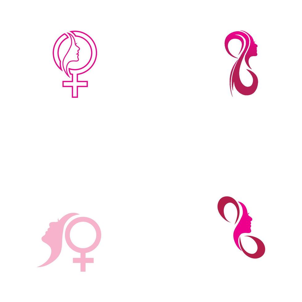 Word International Happy Women Day Logo Illustration Design vektor