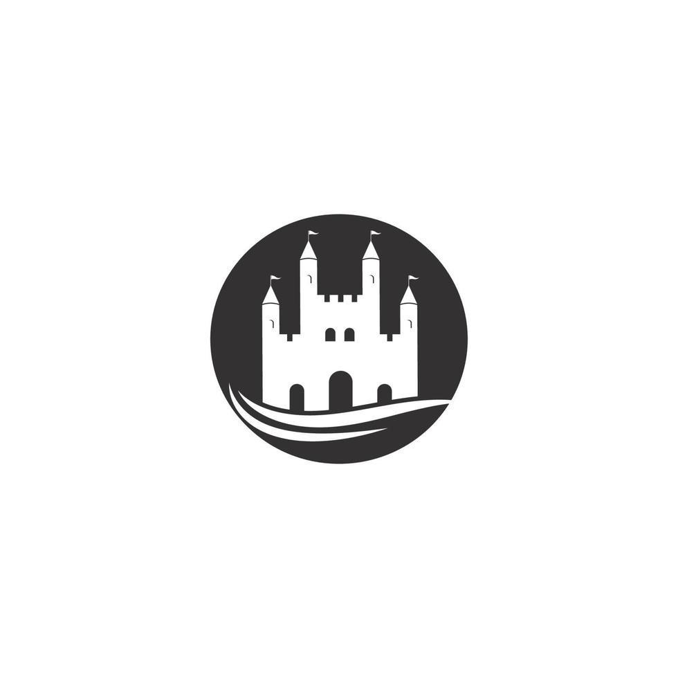 Schloss-Logo-Vektor-Symbol-Illustration vektor