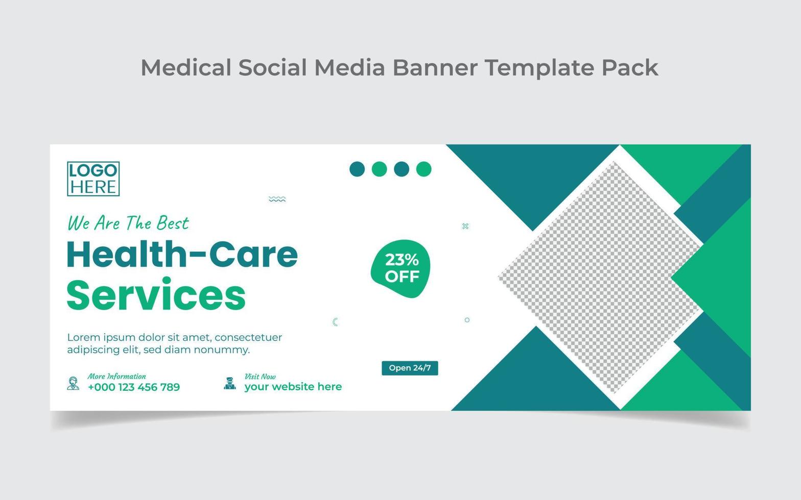 medicinsk social media omslag design och webb baner design mall vektor