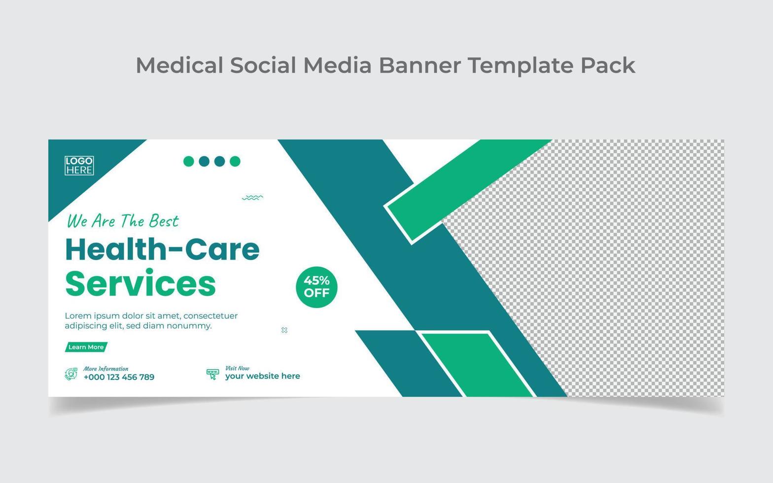 medizinisches Social-Media-Cover-Design und Web-Banner-Design-Vorlage vektor