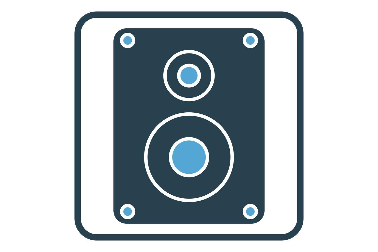 ljud låda ikon illustration. ikon relaterad till multimedia, musik. fast ikon stil. enkel vektor design redigerbar