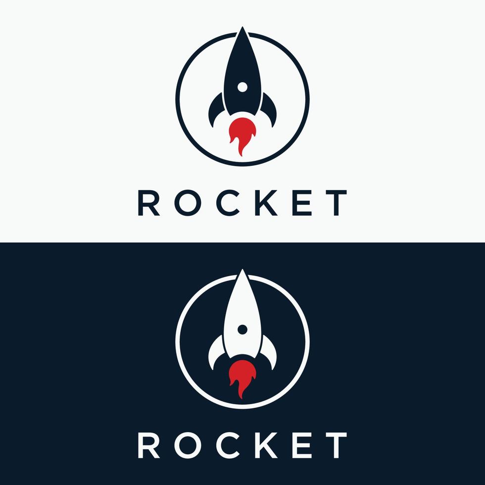 kreativ och modern raket design logotyp, rymdskepp lansera mall. vektor
