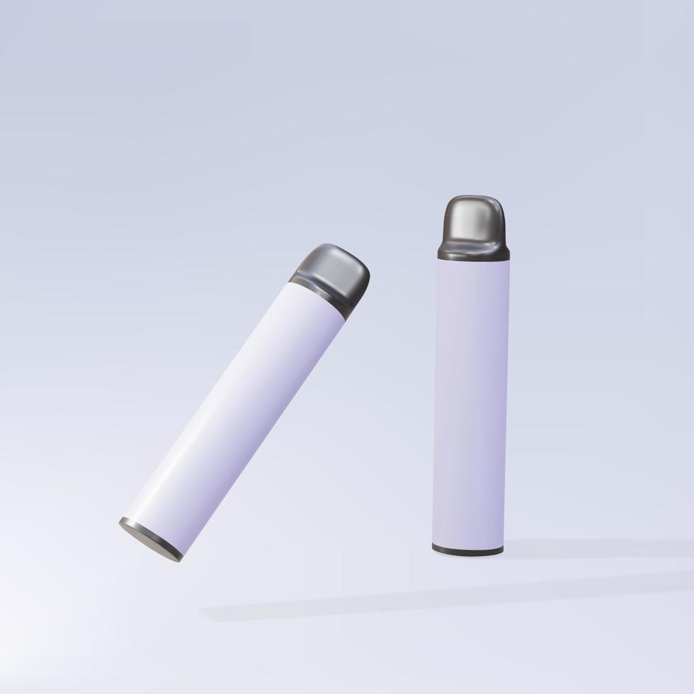 3D-Set Einweg-elektronische Zigarette. das konzept des modernen rauchens, dampfens und nikotins. Vektor-Illustration. vektor