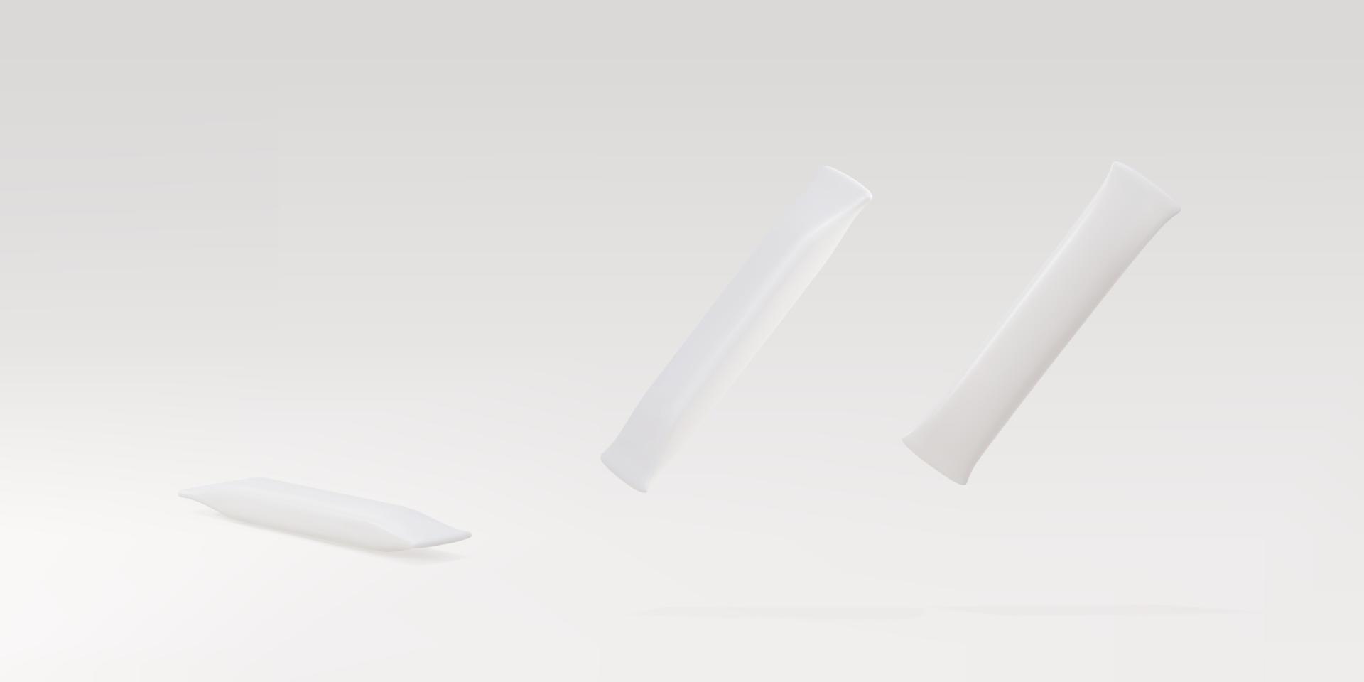 3D-Set Zuckersticks auf grauem Hintergrund. Vektor-Illustration. vektor