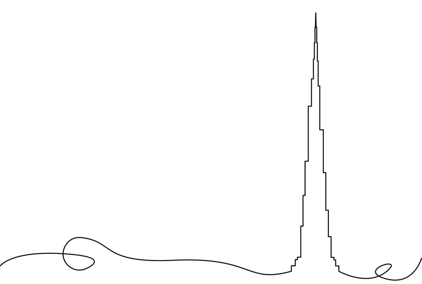 ett enda linje teckning torn landmärke begrepp, abstrakt ram gräns i linje konst stil, vektor illustration isolerat på vit bakgrund med plats för din text meddelande