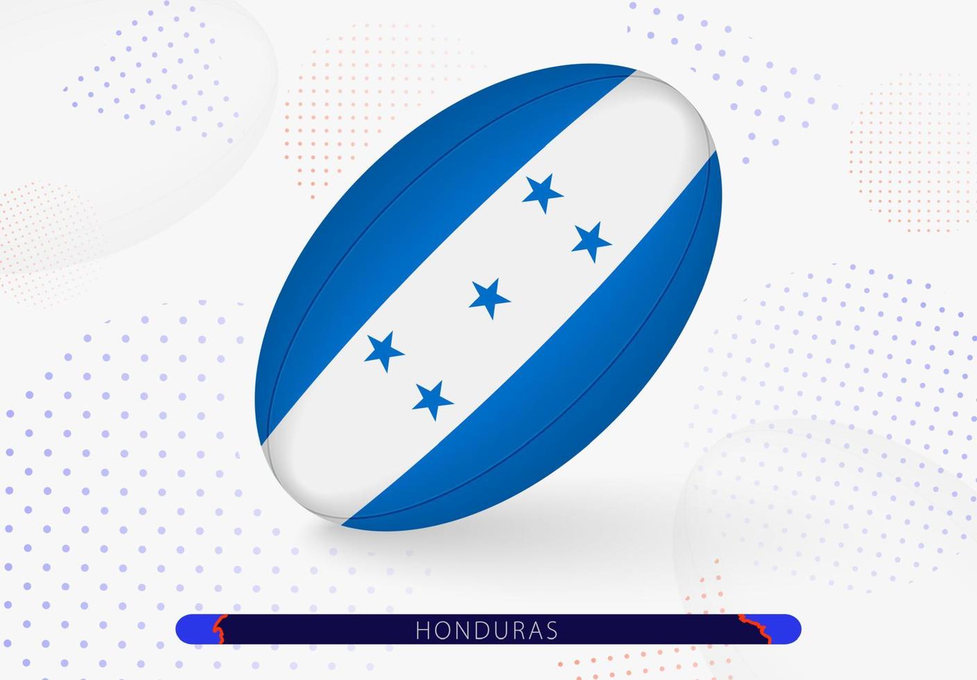 Rugbyball mit der Flagge von Honduras darauf. Ausrüstung für das Rugby-Team von Honduras. vektor