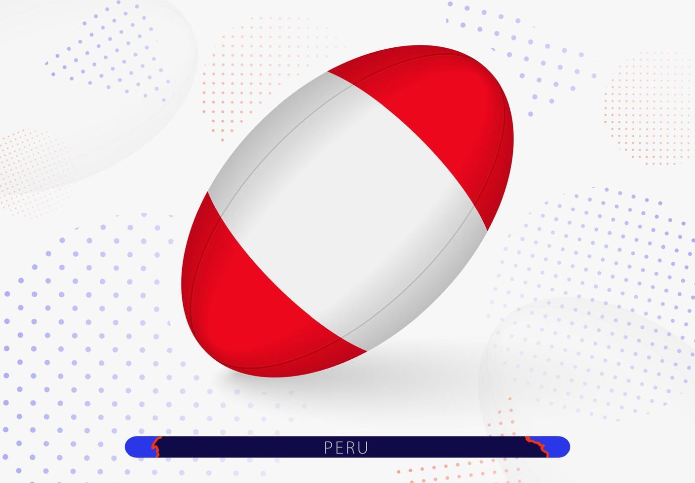 rugby boll med de flagga av peru på Det. Utrustning för rugby team av peru. vektor