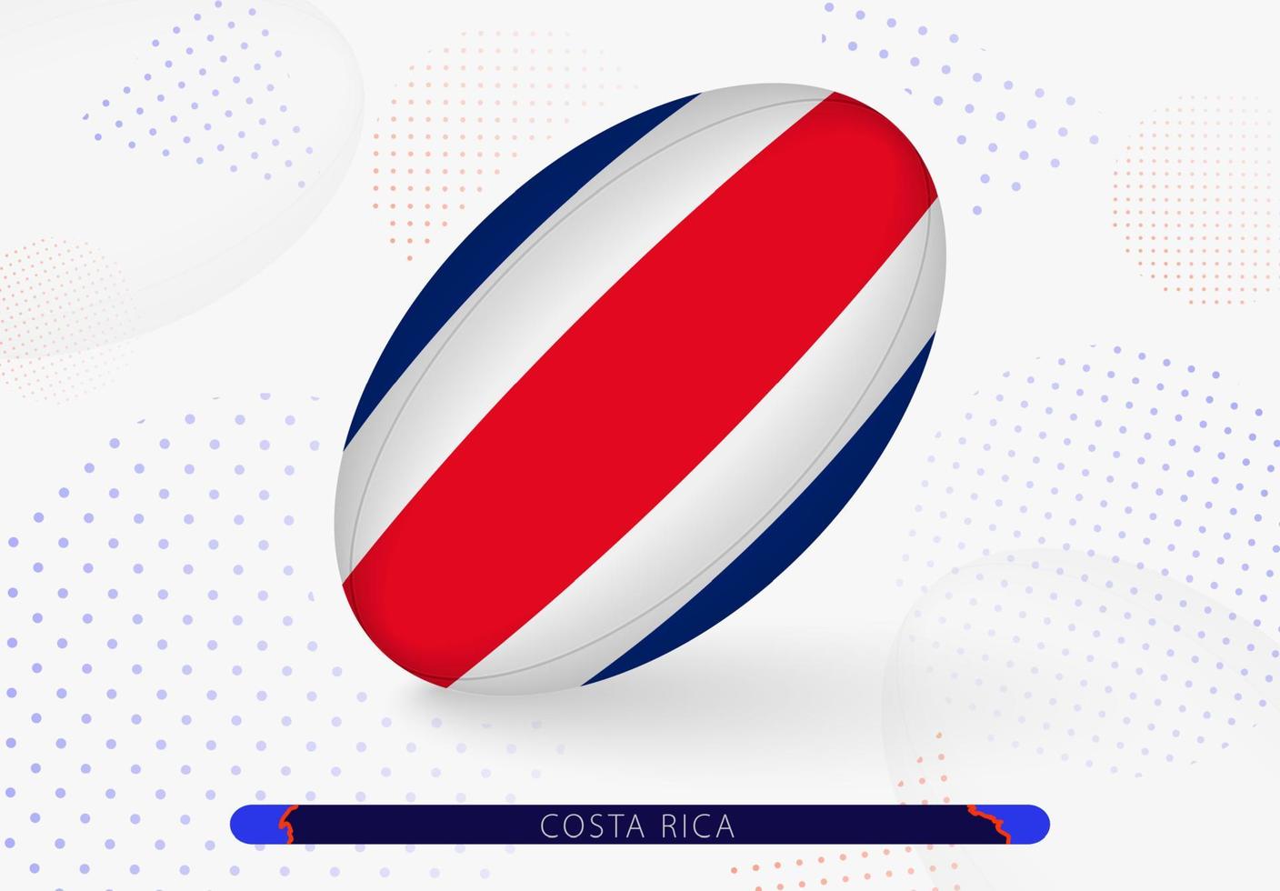 Rugbyball mit der Flagge von Costa Rica darauf. Ausrüstung für das Rugby-Team von Costa Rica. vektor