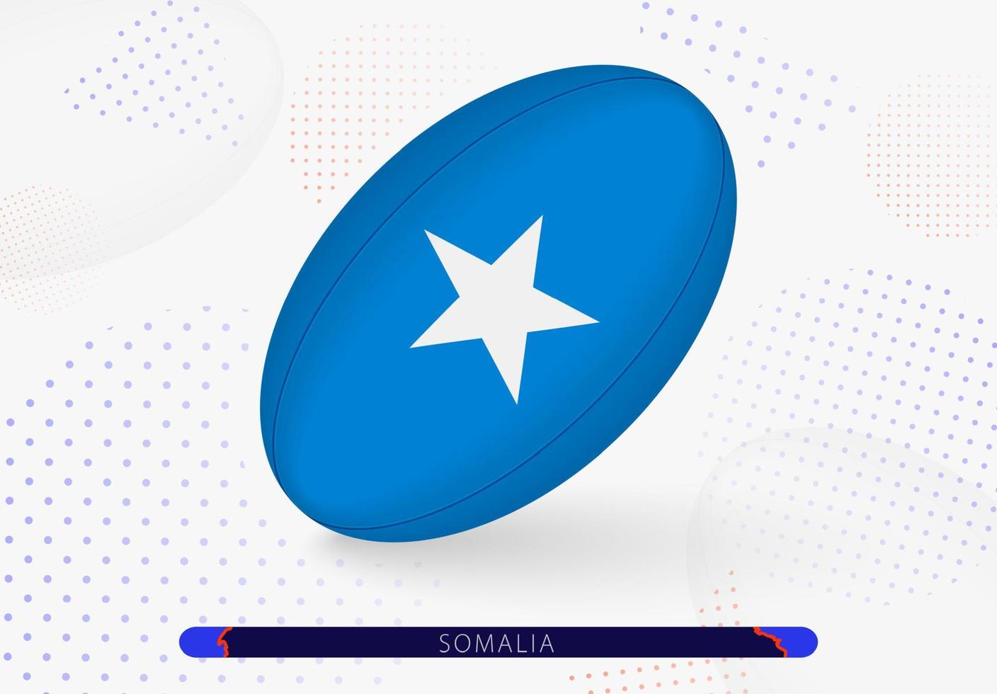 Rugbyball mit der Flagge Somalias darauf. Ausrüstung für das Rugby-Team von Somalia. vektor