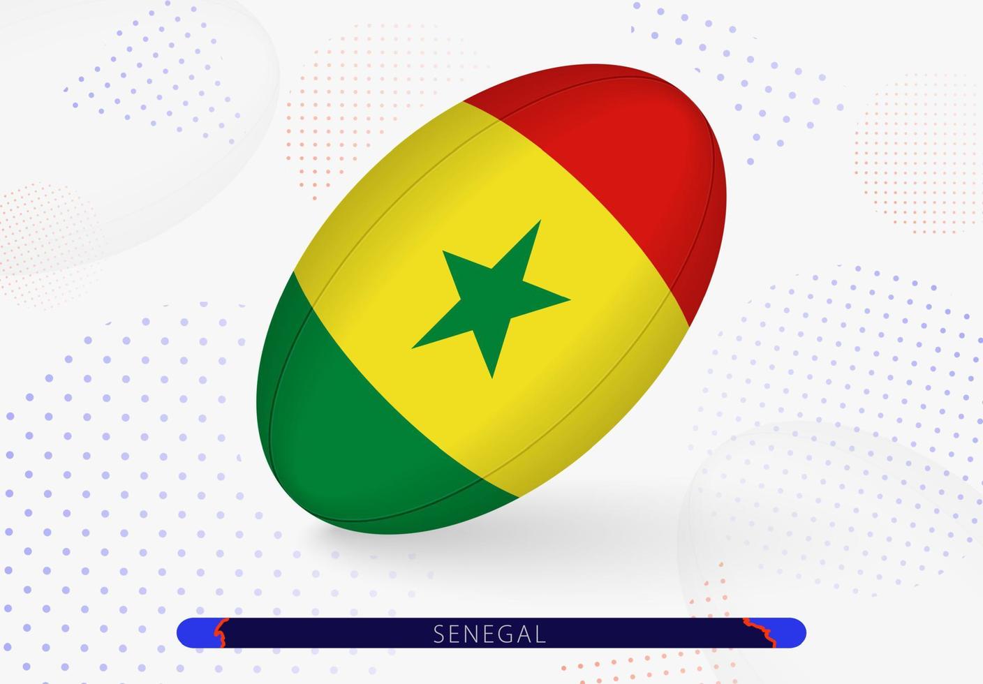 rugby boll med de flagga av senegal på Det. Utrustning för rugby team av senegal. vektor