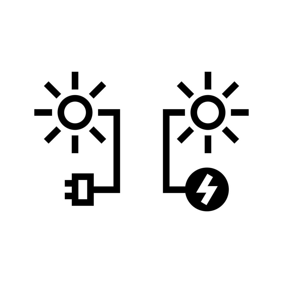 sol- panel ansluten till en hus ikon vektor isolerat illustration. sol- energi begrepp