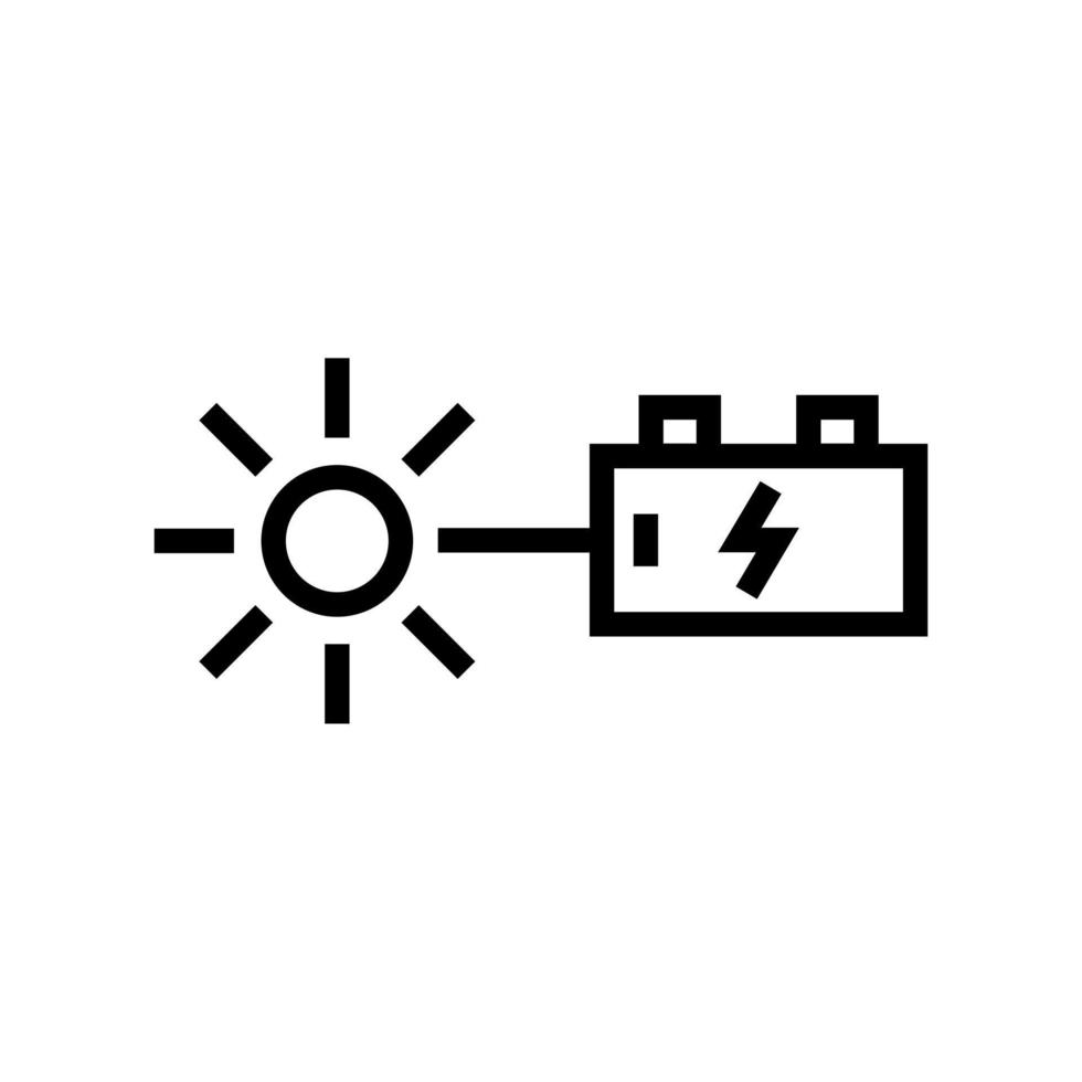 enkel sol- batteri ikon vektor isolerat illustration