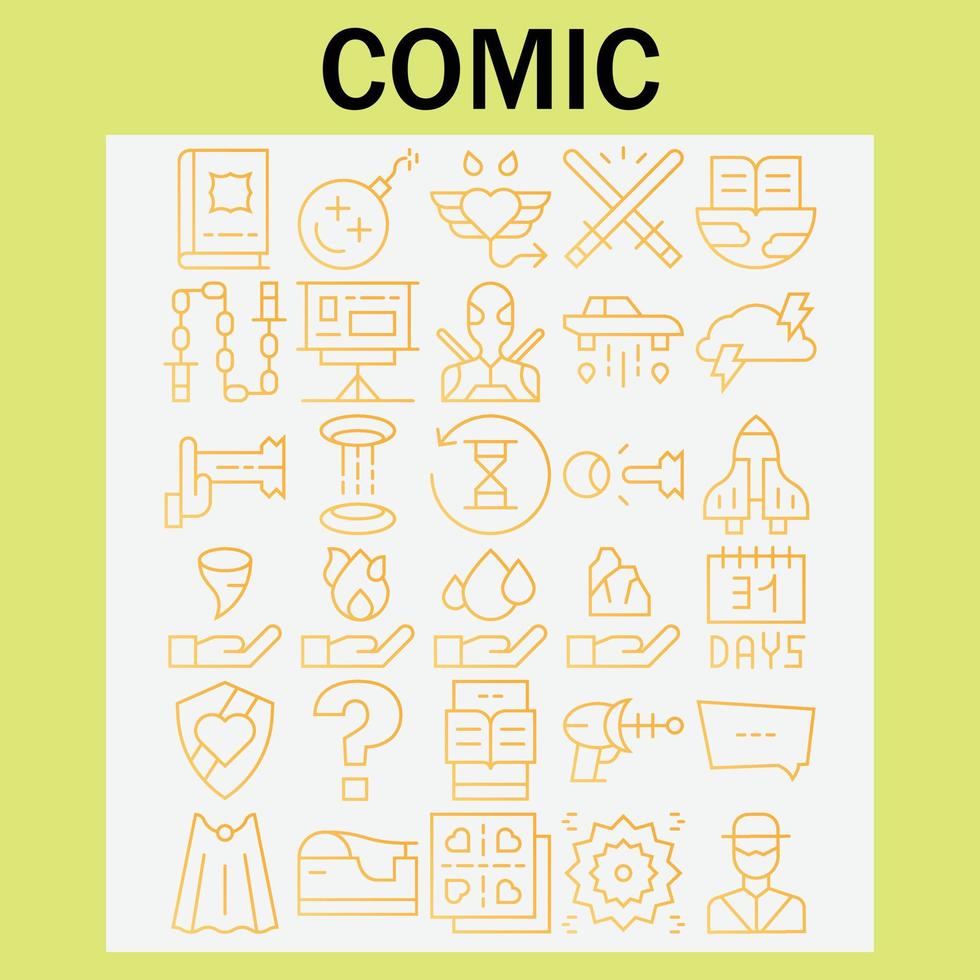 Comic kostenloser Icon-Pack gefüllter flacher Farb-Download vektor