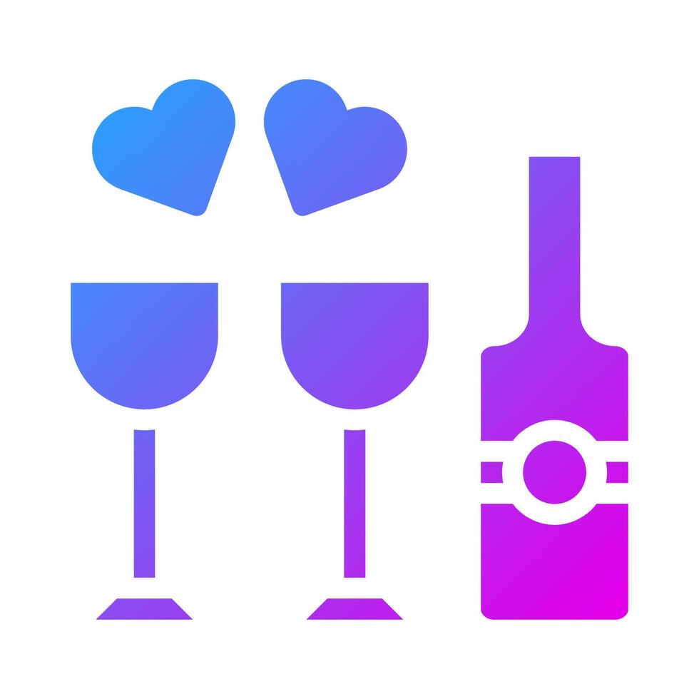 vin ikon fast lila stil valentine illustration vektor element och symbol perfekt.