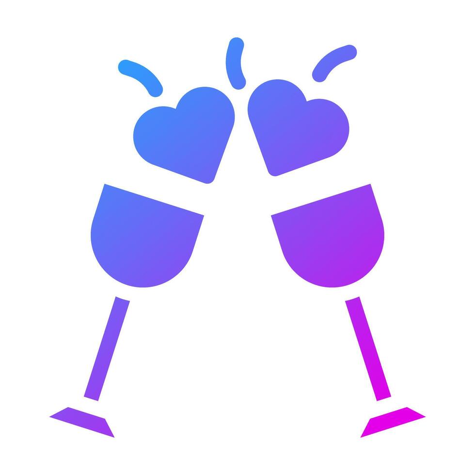 Weinsymbol solide lila Stil Valentinstag Illustration Vektorelement und Symbol perfekt. vektor