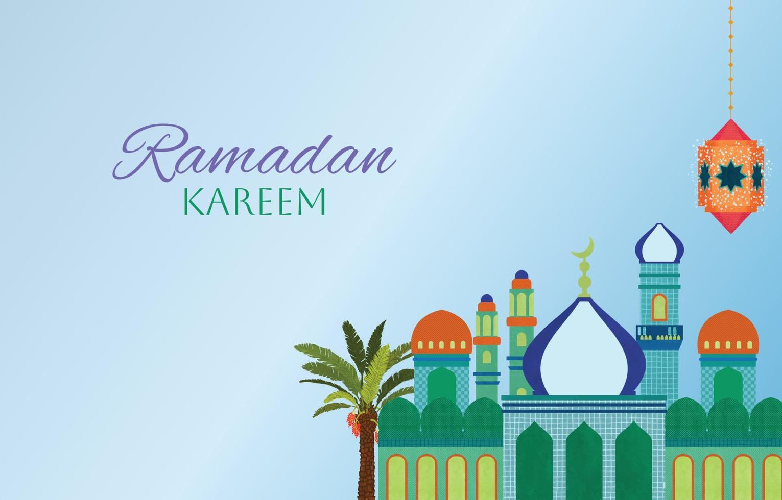 ramadan kareem handgezeichneter hintergrund vektor