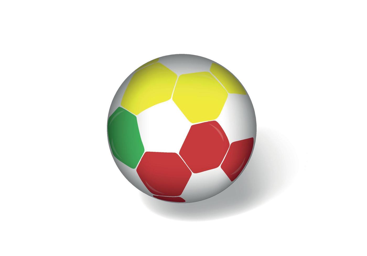 kostenloser vektor benin flagge fußballball. Vektor-Design für rote, grüne, gelbe und weiße Fußballbälle kostenlos.