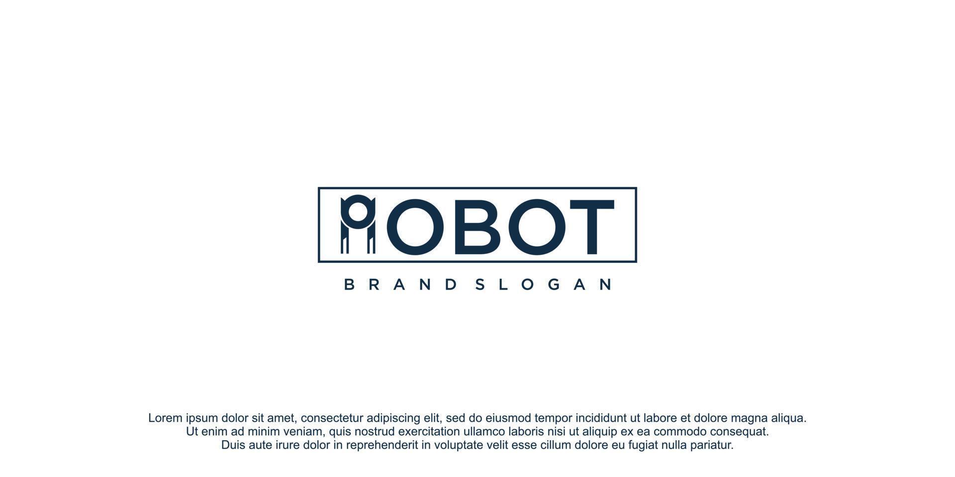 robot ikon logotyp med kreativ design vektor illustration