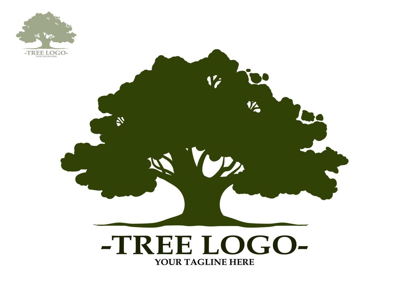 träd med grön löv se skön och uppfriskande. träd och rötter logotyp stil. vektor