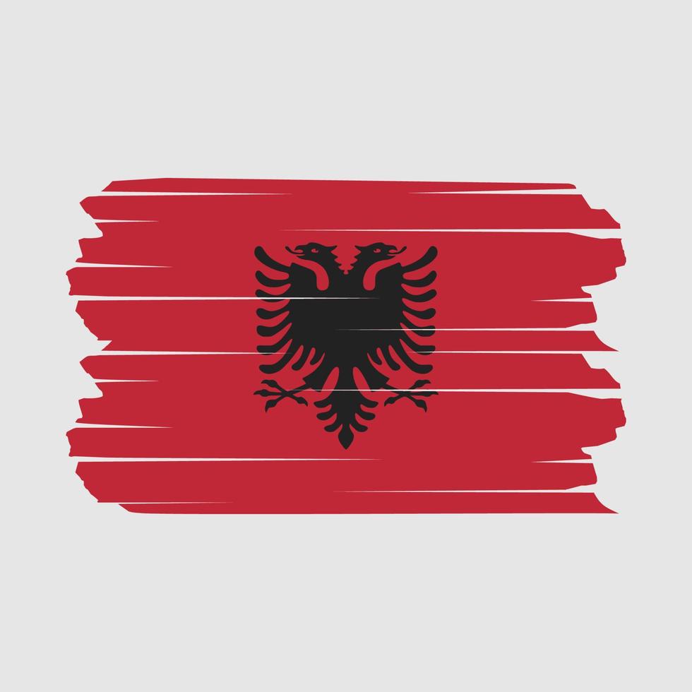 Albanien Flaggenpinsel vektor