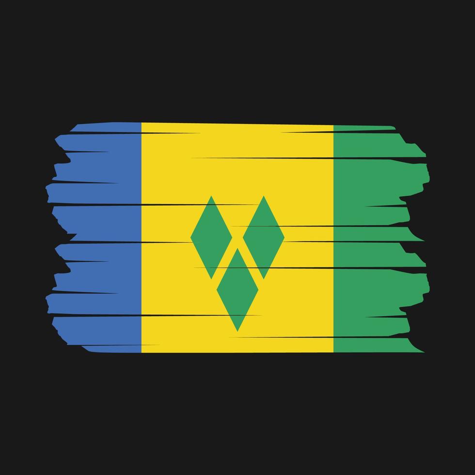 Saint-Vincent-Flagge-Pinsel vektor