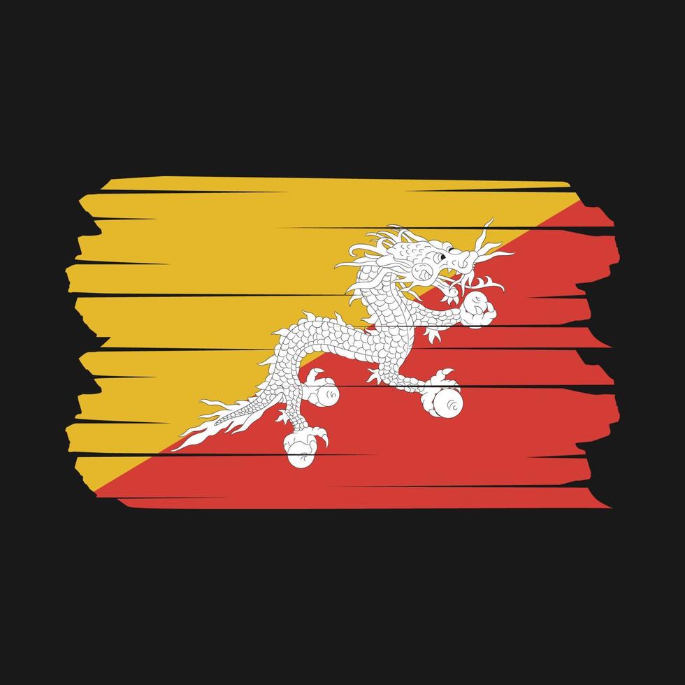 bhutan flagga borste vektor