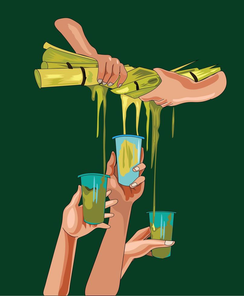 Zuckerrohrsaft-Konzept-Vektor-Illustration vektor