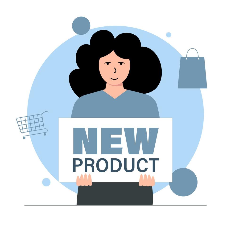 neues produkt, online-shopping, verkaufsillustration vektor