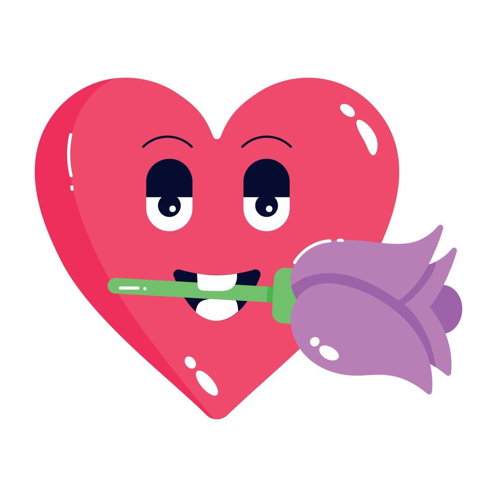 trendiges Valentinstag-Emoji vektor