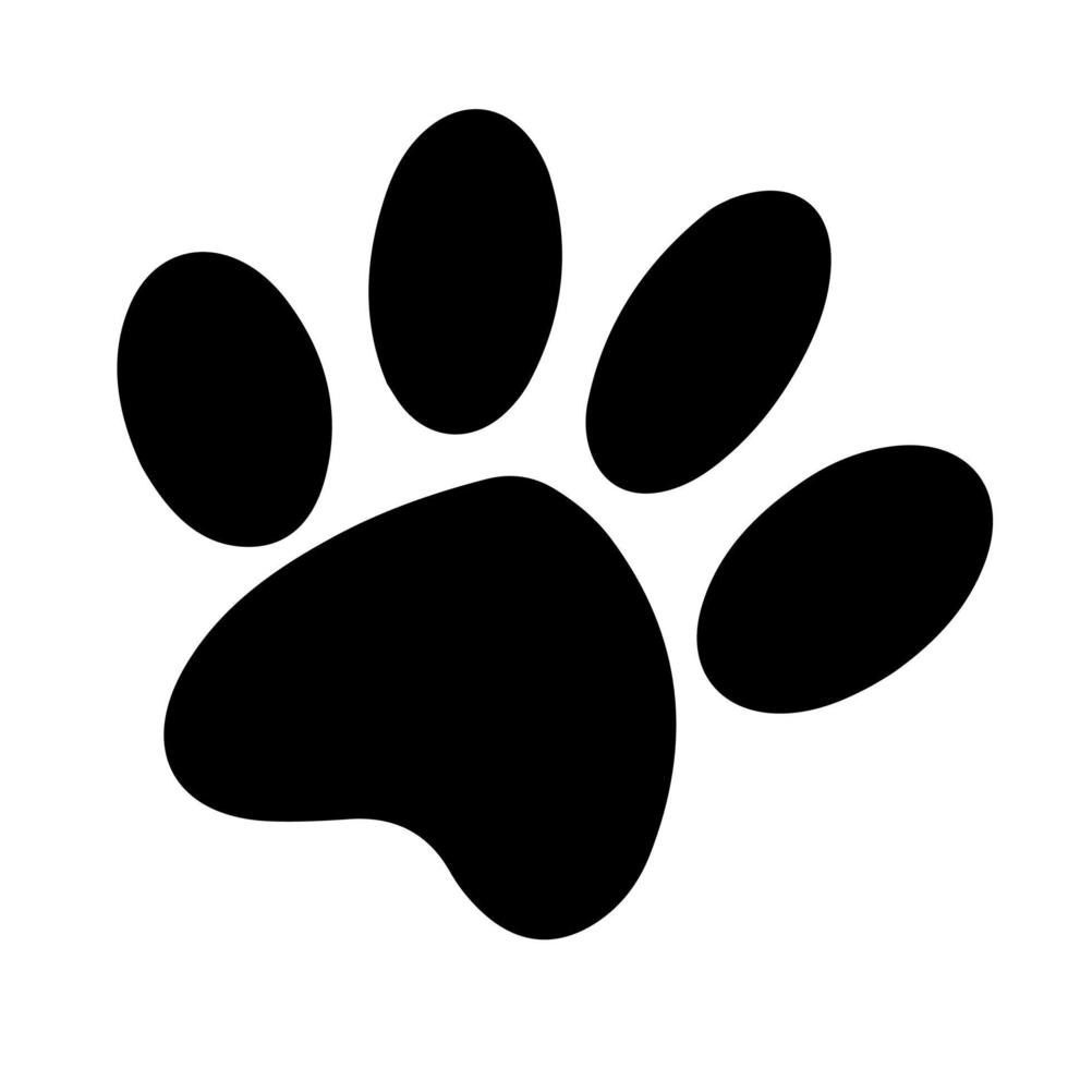 Tierpfoten-Silhouette. Pfotenabdrücke. Hunde- oder Katzenwelpen-Symbol. Haustier-Fußabdruck. vektor