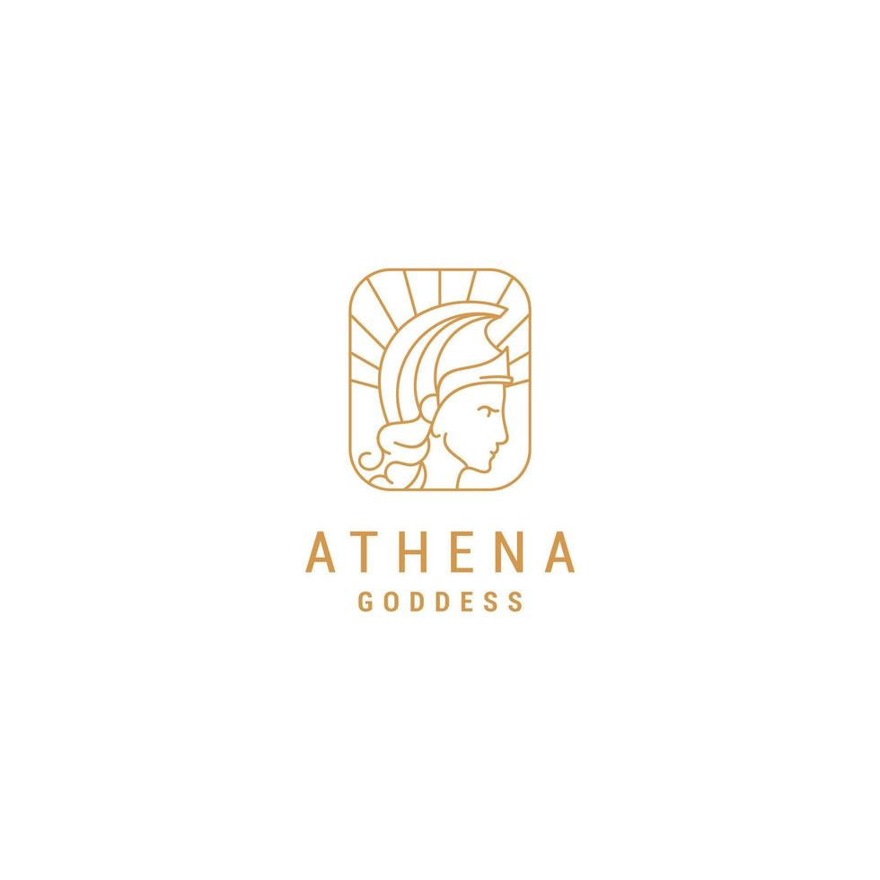 gudinna athena logotyp design ikon mall vektor