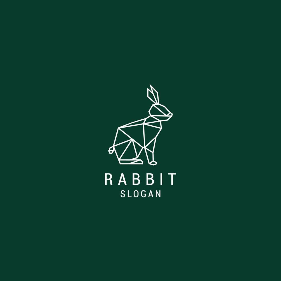 Entwurfsvorlage für geometrische Logo-Vektorsymbole mit Kaninchen vektor