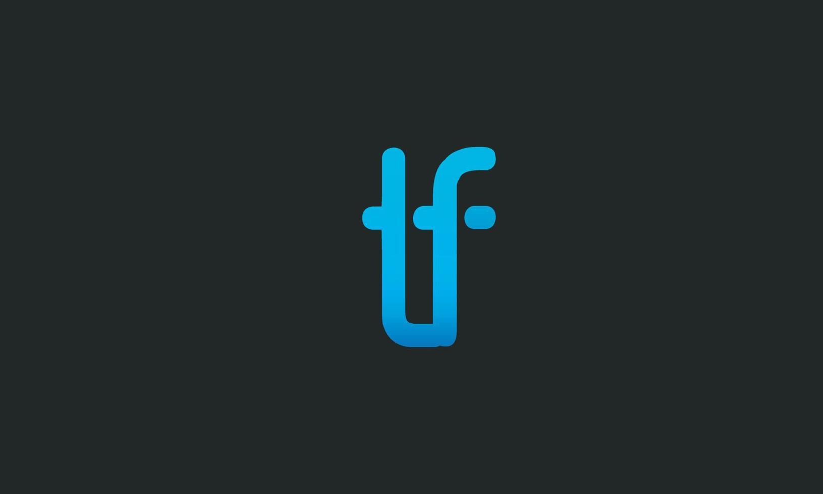 alfabetet bokstäver initialer monogram logotyp tf, ft, t och f vektor